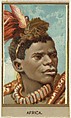 Africa, from the Races of Mankind series (T181) issued by Abdul Cigarettes, Abdul Cigarettes American, Commercial color lithograph