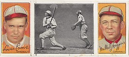 "Sullivan Puts Up a High One," with Louis Evans and Miller Huggins, from the series Hassan Triple Folders (T202), Hassan Cigarettes  American, Commercial lithographs with half-tone photograph