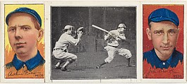 "Tom Jones at Bat," with Arthur Fromme and John R. McLean, from the series Hassan Triple Folders (T202), Hassan Cigarettes  American, Commercial lithographs with half-tone photograph