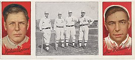 "The Athletic Infield," with Mordecai Brown and George F. Graham, from the series Hassan Triple Folders (T202), Hassan Cigarettes  American, Commercial lithographs with half-tone photograph