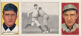 "Chance Beats Out a Hit," with John Rowan and James Archer, from the series Hassan Triple Folders (T202), Hassan Cigarettes American, Commercial lithographs with half-tone photograph