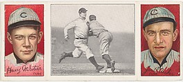 "Chance Beats Out a Hit," with Harry McIntire and J. Archer, from the series Hassan Triple Folders (T202), Hassan Cigarettes  American, Commercial lithographs with half-tone photograph