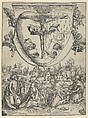 Four Saints Adoring Christ Crucified on the Sacred Heart, Lucas Cranach the Elder  German, Woodcut; second state of two (Hollstein)