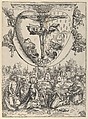 Four Saints Adoring Christ Crucified on the Sacred Heart, Lucas Cranach the Elder  German, Woodcut; first state of two (Hollstein)