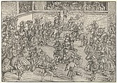 The Tournament with Samson and the Lion, Lucas Cranach the Elder German, Woodcut