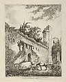 Vue d'un ancien chateau scitué sur le chemin de Rome à Naples from Differentes vues dessiné d'après nature... dans les environs de Rome et de Naples, Adélaide Allou  French, Etching