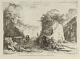 Vue du Tombeau de Virgile from Differentes vues dessiné d'après nature... dans les environs de Rome et de Naples, Adélaide Allou  French, Etching