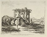 Vue d'un temple... dédié à Diane from Differentes vues dessiné d'après nature... dans les environs de Rome et de Naples, Adélaide Allou  French, Etching