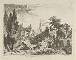 Vue des restes d'un théâtre from Differentes vues dessiné d'après nature... dans les environs de Rome et de Naples, Adélaide Allou  French, Etching