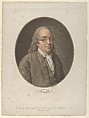 Portrait of Franklin, after Vanloo, Pierre Michel Alix French, Color aquatint