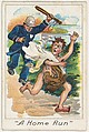 "A Home Run", from the Baseball Comics series (T203), P.H. Mayo & Brother, Richmond, Virginia American, Commercial color lithograph