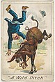 A Wild Pitch, from the Baseball Comics series (T203), P.H. Mayo & Brother, Richmond, Virginia American, Commercial color lithograph