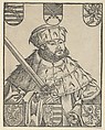 Copy of John Frederic the Magnanimous, in Electoral Robes, Lucas Cranach the Younger and Workshop German, Woodcut; first state of two (Hollstein)