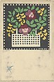 Basket of Flowers, Leopoldine Kolbe Austrian, Color lithograph