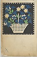 Basket of Flowers, Leopoldine Kolbe Austrian, Color lithograph