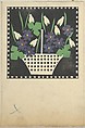 Basket of Flowers, Leopoldine Kolbe Austrian, Color lithograph