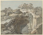 The door of a grotto, William Marlow (British, Southwark, London 1740/41–1813 Twickenham, London), Watercolor and graphite
