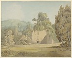 An ivy covered ruin, Francis Towne British, Watercolor with pen and brown ink with traces of graphite