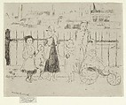 Events Over the Railings, Chelsea Embankment, Théodore Roussel  French, Etching