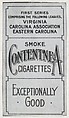Facsimile of alternate card verso from Set 1 of the Contentnea series (T209, Set 1) for the American Tobacco Company to promote Contentnea Cigarettes, American Tobacco Company, Commercial color lithograph