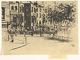 The Corner of Cheyne Walk, Chelsea, Théodore Roussel French, Etching