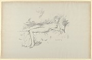 Study from the Nude, Figure Reclining, Théodore Roussel  French, Transfer lithograph