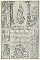 Indulgence for donation of alms towards the building of a Church to the Virgin of Guadalupe (modern facsimile impression), Samuel Stradanus  Netherlandish, Facsimile or modern impression of engraved original