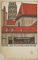 Vienna: St. Michael's Church (Wien: Die Michaelerkirche), Urban Janke  Austrian, Color lithograph