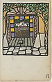 House Entryway, Carl Krenek Austrian, Color lithograph