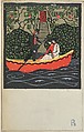 Boat Ride, Carl Krenek Austrian, Color lithograph
