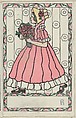 Girl with a Bouquet of Flowers, Anonymous, Austrian, Viennese, 20th century Austrian, Color lithograph