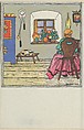 Farmhouse Parlor, Carl Krenek Austrian, Color lithograph
