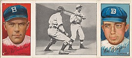 "A Great Batsman," with G. N. Rucker and William Bergen, from the series Hassan Triple Folders (T202), Hassan Cigarettes American, Commercial lithographs with half-tone photograph