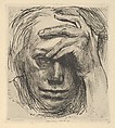 Self-Portrait with Hand on the Forehead (Selbstbildnis mit der Hand an der Stirn), Käthe Kollwitz  German, Etching and drypoint