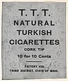 Facsimile of T.T.T. Turkish Cigarettes Card Verso, from the Baseball Players (Ramlys) series (T204) issued by the Mentor Company to promote T.T.T. Turkish Cigarettes, Mentor Company, Boston  American, Photolithograph