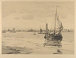 A Breezy Day at Dordrecht, Charles Adams Platt American, Etching and drypoint; published state