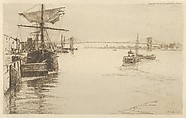The East River from Brooklyn, Charles Adams Platt  American, Etching and drypoint; second published state