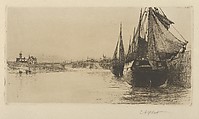 Evening, Trouville, Charles Adams Platt  American, Etching; trial proof a