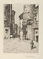 Old Gate-Tower at Barcelona, Charles Adams Platt  American, Etching; published state