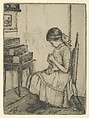 Darning, Ernest Haskell American, Drypoint
