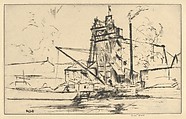 Bridgeport Docks, Ernest Haskell American, Drypoint