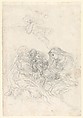 Holy Family with Two Flying Angels, Baldassarre Franceschini (il Volterrano) (Italian, Volterra 1611–1690 Florence), Black chalk