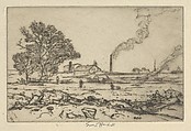 Outskirts of Boston, Ernest Haskell  American, Drypoint