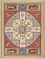 Design for a Ceiling with Grotesque Decoration, Francesco Bartoli Italian, Pen and ink with watercolor