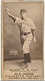 Willard Eben Mains, Pitcher, St. Paul Apostles, from the Old Judge series (N172) for Old Judge Cigarettes, Goodwin & Company, Albumen photograph