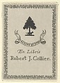 Ex Libris Robert J. Collier, Ernest Haskell  American, Etching
