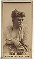 Miss Bremster, from the Actors and Actresses series (N171) for Old Judge Cigarettes, Goodwin & Company, Albumen photograph