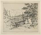 Ship Building, Ernest Haskell  American, Drypoint