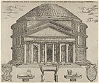 Elevation of the Pantheon in Rome, reconstructed to its original form, Anonymous, Engraving