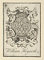 Bookplate inscribed "William Hogarth", Engraving